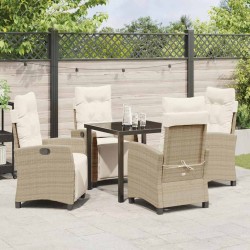 Ensemble de salle à manger pour jardin 5 pcs Beige polyrotin 621292621292