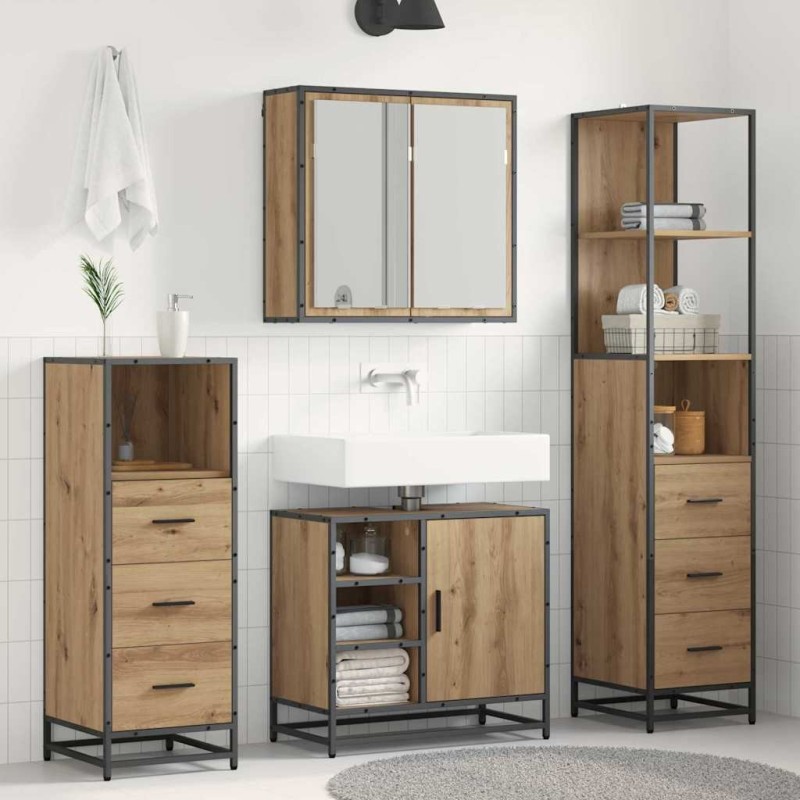 Ensemble de mobilier de salle de bain 3 pc Chêne artisanal 621293621293