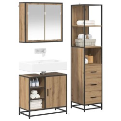 Ensemble de mobilier de salle de bain 3 pc Chêne artisanal 621293621293