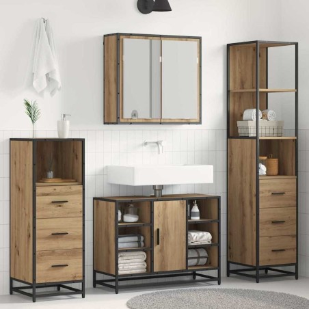 Ensemble de mobilier de salle de bain 4 pc Chêne artisanal 621294621294