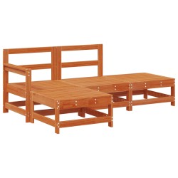 Ensemble de salon de jardin 4 pcs Brun cire Bois de pin massif 621298621298
