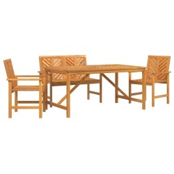 Ensemble de salle à manger pour jardin 4 pc Marron 621301621301