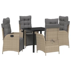 Ensemble de salle à manger pour jardin 5 pcs Beige polyrotin 621302621302