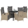 Ensemble de salle à manger pour jardin 5 pcs Beige polyrotin 621302621302