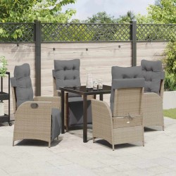Ensemble de salle à manger pour jardin 5 pcs Beige polyrotin 621302621302