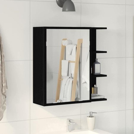Armoire Miroir de Salle de Bain Chêne noir 62,5 x 20,5 x 64 cm 621304621304