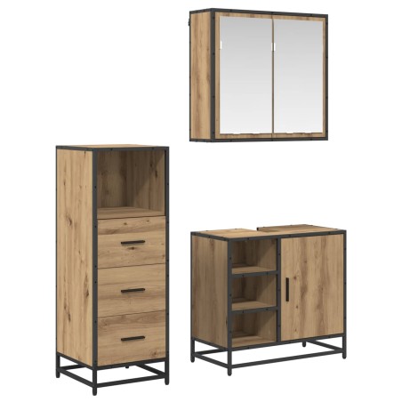 Ensemble de mobilier de salle de bain 3 pc Chêne artisanal 621305621305