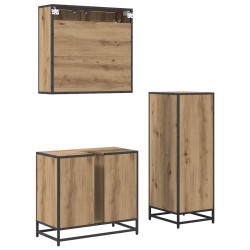 Ensemble de mobilier de salle de bain 3 pc Chêne artisanal 621305621305