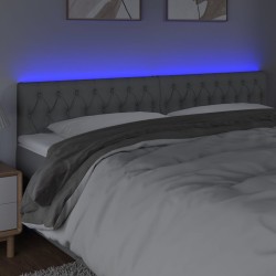 Tête de lit à LED Gris clair 200x7x78/88 cm Tissu 621307621307