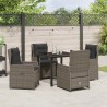 Ensemble de salle à manger pour jardin 5 pcs Gris polyrotin 621310621310