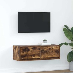 Meuble TV chêne fumé 80x31x25,5 cm bois d'ingénierie 621311621311