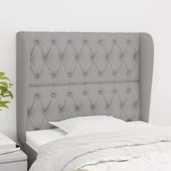 Tête de lit avec oreilles Gris clair 103x23x118/128 cm Tissu 621317621317