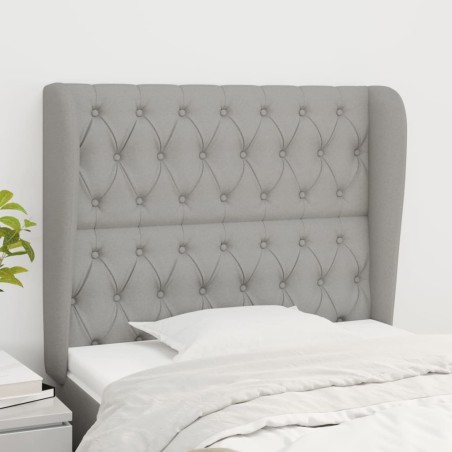 Tête de lit avec oreilles Gris clair 103x23x118/128 cm Tissu 621317621317