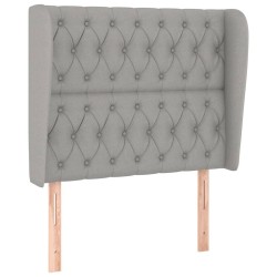 Tête de lit avec oreilles Gris clair 103x23x118/128 cm Tissu 621317621317