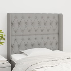 Tête de lit avec oreilles Gris clair 103x16x118/128 cm Tissu 621318621318