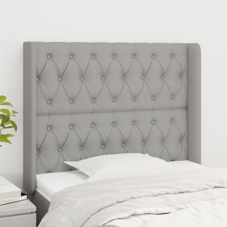 Tête de lit avec oreilles Gris clair 103x16x118/128 cm Tissu 621318621318