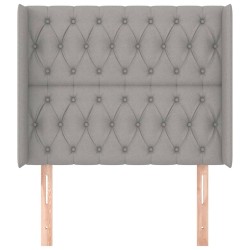 Tête de lit avec oreilles Gris clair 103x16x118/128 cm Tissu 621318621318