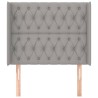 Tête de lit avec oreilles Gris clair 103x16x118/128 cm Tissu 621318621318