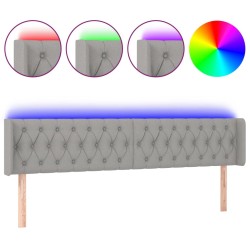 Tête de lit à LED Gris clair 203x16x78/88 cm Tissu 621319621319