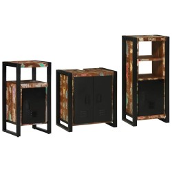 Ensemble de mobilier de salle de bain 3 pcs Bois Recyclé Solide 621322621322