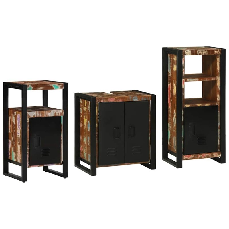 Ensemble de mobilier de salle de bain 3 pcs Bois Recyclé Solide 621322621322