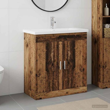 Ensemble de mobilier de salle de bain Bois ancien 621323621323
