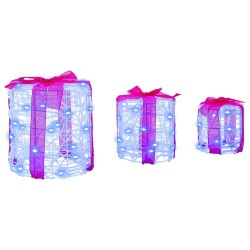 Décoration de boîte cadeau 3 pcs Bleu 20 x 20 x 21 cm Acrylique 621324621324