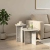Ensemble de tables d'appoint 2 pcs Gris béton Bois d'ingénierie 621328621328