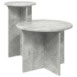 Ensemble de tables d'appoint 2 pcs Gris béton Bois d'ingénierie 621328621328