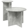 Ensemble de tables d'appoint 2 pcs Gris béton Bois d'ingénierie 621328621328