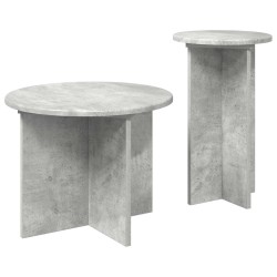 Ensemble de tables d'appoint 2 pcs Gris béton Bois d'ingénierie 621328621328