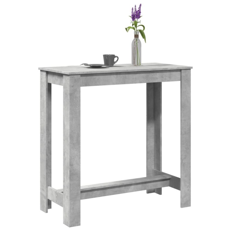 Table de bar gris béton 102x50x103,5 cm bois d'ingénierie 621329621329
