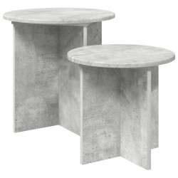 Ensemble de tables d'appoint 2 pcs Gris béton Bois d’ingénierie 621332621332