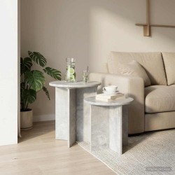 Ensemble de tables d'appoint 2 pcs Gris béton Bois d’ingénierie 621332621332