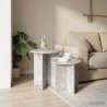 Ensemble de tables d'appoint 2 pcs Gris béton Bois d’ingénierie 621332621332