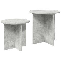 Ensemble de tables d'appoint 2 pcs Gris béton Bois d’ingénierie 621332621332