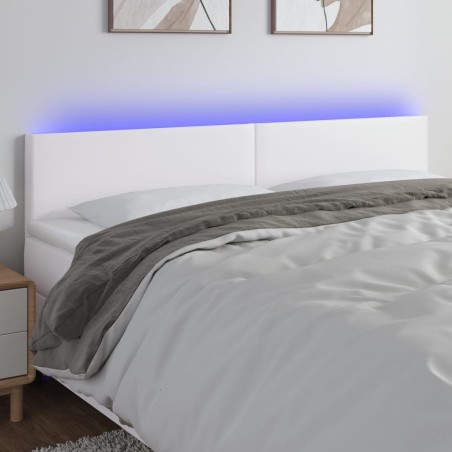 Tête de lit à LED Blanc 180x5x78/88 cm Similicuir 621334621334