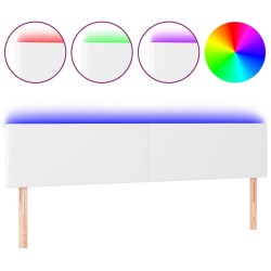 Tête de lit à LED Blanc 180x5x78/88 cm Similicuir 621334621334