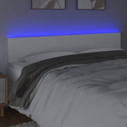 Tête de lit à LED Blanc 180x5x78/88 cm Similicuir 621334621334