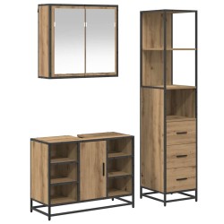 Ensemble de mobilier de salle de bain 3 pc Chêne artisanal 621335621335