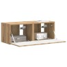 Meuble TV mural 2 pcs Chêne artisan Bois d'ingénierie 621339621339