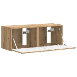 Meuble TV mural 2 pcs Chêne artisan Bois d'ingénierie 621339621339