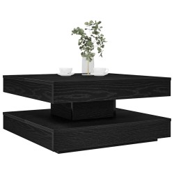 Table basse rotative à 360 degrés noir 70x70x34,5 cm 621341621341