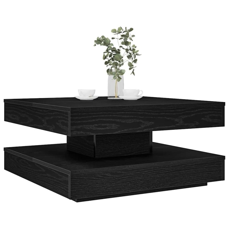 Table basse rotative à 360 degrés noir 70x70x34,5 cm 621341621341