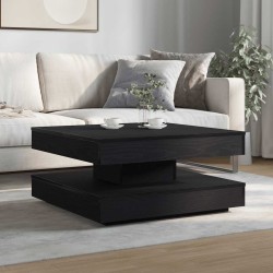 Table basse rotative à 360 degrés noir 70x70x34,5 cm 621341621341