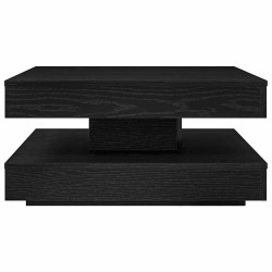 Table basse rotative à 360 degrés noir 70x70x34,5 cm 621341621341