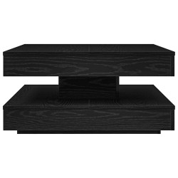 Table basse rotative à 360 degrés noir 70x70x34,5 cm 621341621341