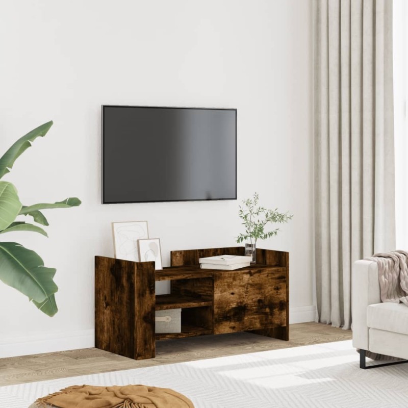Meuble TV chêne fumé 80x35x40 cm bois d'ingénierie 621342621342