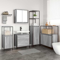Ensemble de mobilier de salle de bain avec étagère 5 pcs Gris 621345621345