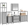 Ensemble de mobilier de salle de bain avec étagère 5 pcs Gris 621345621345